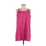 Croft & Barrow Casual Dress - Shift Scoop Neck Sleeveless: Pink Print Dresses - Women's Size Medium