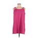 Croft & Barrow Casual Dress - Shift Scoop Neck Sleeveless: Pink Print Dresses - Women's Size Medium