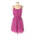 BCBGeneration Casual Dress - Mini Scoop Neck Sleeveless: Pink Print Dresses - Women's Size X-Small