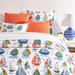 Pine Cone Hill Sailboats Blue/Red/Green Standard Cotton Duvet Cover Cotton in Blue/Green/Red | King Duvet Cover | Wayfair PC4237-K