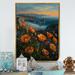 Rosecliff Heights Orange Flowers by the Coast I - Print on Canvas Metal in Green/Orange | 32 H x 24 W x 1 D in | Wayfair