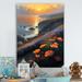 Rosecliff Heights Orange Flowers by the Coast II - Print on Canvas Metal in Black/Gray/Orange | 32 H x 24 W x 1 D in | Wayfair