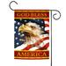 Gold and Red God Bless America Outdoor Garden Flag 18" x 12.5"