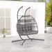 Outdoor All-Weather Wicker Hanging Chair Egg Chair for Patio, Porch, Backyard, Balcony, Poolside, Garden, and More