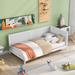 Twin Size Wood Daybed/Sofa Bed w/L-shape Backrest