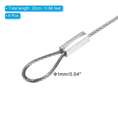 6Pcs Stage Lights Safety Cable 304 Stainless Steel Security Rope - Silver