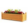 Topbuy Raised Garden Bed Elevated Planter Box with Drainage Gaps Outdoor Wood Planter Container