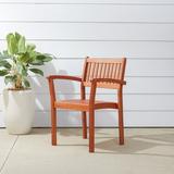 Outdoor Garden Stacking Armchair Dining Seating Chair (Set of 2) Ideal for Patio and Indoors