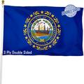 New Hampshire State Flag Double Sided 3x5 ft Heavy Duty 3 Ply Durable Polyester NH Flag with Vibrant Print/4 Rows Hemming/Brass Grommets