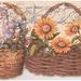 Concord Wallcoverings Wallpaper Border Floral Pattern Baskets Sunflowers Pansies Violets for Living Room Cottage Brown Yellow Green White Purple Pink Beige 9 Inches by 15 Feet CP033173B