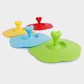 Yesbay 3 Pcs Cup Cover Cup Cover Food-grade Heart Handle Silicone Solid Color Anti-dust Cup Lid for Cup