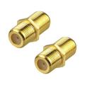 10Pcs F-Type Coaxial Rg6 Cable Connector Gold Plated Cable Extension Adapter Connects Two Coaxial Video Cables