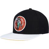 Men's Mitchell & Ness Black/White Boston Celtics Hardwood Classics Wear Away Visor Snapback Hat
