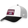 Men's Fanatics Branded White/Black Colorado Avalanche 2023 Central Division Champions Locker Room Adjustable Hat