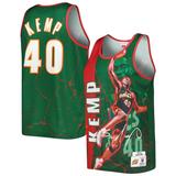 Men's Mitchell & Ness Shawn Kemp Green Seattle SuperSonics 1995-96 Hardwood Classics Player Burst Tank Top