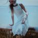 Zara Dresses | Brand New Zara Rich Lacy Edge Creamy All Linen Small Apron Style Midi Dress Nwt | Color: Cream | Size: S