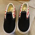 Vans Shoes | Checkerboard Black / Red Classic Van Slip Ons 7.0t | Color: Black/Red | Size: 7.0 (Toddler)