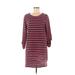 Merona Casual Dress - Shift Scoop Neck 3/4 sleeves: Pink Print Dresses - Women's Size Medium