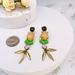 J. Crew Jewelry | J.Crew Vintage Gold Plated Crystals Flower Drop Statement Earrings | Color: Gold/Green | Size: Os