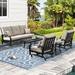 Lark Manor™ Aleston 5 Pieces Outdoor/indoor Aluminum Patio Motion Rocking Conversation Seating Group w/ Sunbrella Cushions For 5 Person Metal/Rust | Wayfair