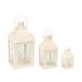 Gracie Oaks 3 Piece Glass Tabletop Lantern Set Glass/Metal in White | 18.5 H x 9.5 W x 9.5 D in | Wayfair 3AE4AF85AC1A4FAAB166AFBAF22761B0