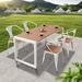 Williston Forge Harlea Rectangular 4 - Person Outdoor Dining Set Wood/Plastic in White | 47.24 W x 23.62 D in | Wayfair