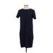 Katherine Barclay Casual Dress - Shift: Blue Solid Dresses - Women's Size 4