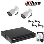 Videosurveillance kit dvr 4 canaux 2 cameras 2 mpx hd 320 gb - Dahua