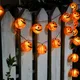 Lanterne en Papier à Piles 10/20 LED Guirxiété Lumineuse Citrouille Décoration d'Halloween