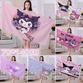 Sanurgente Kuromi-Grande Serviette de Bain en Microcarence Kawaii pour Femme Peignoir de Plage