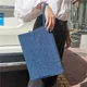 Sac à main en toile denim pour femmes pochette de poignet bleu décontracté portefeuille