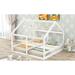 Pine Wood House Platform Beds, Two Shared Beds for Kids, Solid Wood Slats Support, Cozy Bedroom Furniture, Twin Size