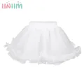 Robe 3 couches blanche pour filles | Tenue Tutu à volants jupon sous-jupe Crinoline pour les