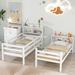 White Twin over Twin Convertible Bunk Bed with Bookcase Headboard and Ladder, Total 2 Separable Beds