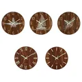 Round Wall Clock 12 Inch Luminous Silent Wooden No Ticking Time Clocks for Home Bedroom Living Room