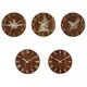 Round Wall Clock 12 Inch Luminous Silent Wooden No Ticking Time Clocks for Home Bedroom Living Room