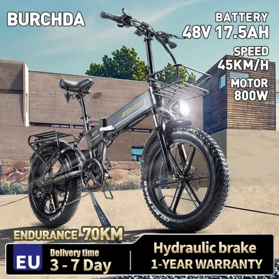 BURCHDA-Vélo électrique pliable R7 pour adultes batterie au lithium fatbike 20 pouces moto
