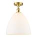 Innovations Lighting Bristol Glass - 1 Light 12 Semi-Flush Mount Satin Gold/Matte White