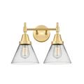 Innovations Lighting 447-2W-11-17 Cone Vanity Cone 2 Light 17 Wide Vanity Light - Gold