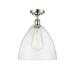 Innovations Lighting Bristol Glass - 1 Light 12 Semi-Flush Mount Polished Nickel/Seedy