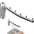 AAOMASSR Folding Wall Mounted Clothes Hanger Rack Clothes Hanger Stainless Steel Swing Arm Wall Mount Clothes Rack Heavy Duty Drying Coat Hook Clothing Hanging System Closet Storage Organizer - 1Pack