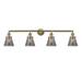 Innovations Lighting Cone 4 Light 42 Bath Vanity Light Antique Brass/Plated Smoke