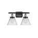 Innovations Lighting 916-2W-13-18 Cone Vanity Cone 2 Light 18 Wide Vanity Light - Black