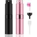 2 PCS/8ml Portable Mini Perfume Atomizer bottles Empty Refillable Spray Bottle with 3 Types of Refill Tools Pocket Travel Perfume Sample Bottles(Matte Black&Pink)