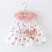 Herrnalise Baby Toddler Fruit Print With Small Shoulder Bag Dress Colorblock Round Neck Sleeveless Dress for Girls