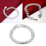 AUsagg 1/3pcs Steel Chain Bracelets Men Flat Curb Bracelet Hop Sports Hip Rock Gifts For Men Jewelry C2T7