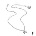 1Pcs Women Butterfly Necklace Pendant Clavicle Choker Crystal Chain Jewelry C6V4