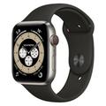 Pre-Owned Apple Watch Series 6 44mm GPS + Cellular Unlocked - Titanium Case - Black Sport Band (2020) Refurbished - Fair