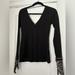 Free People Tops | Free People Thermal Shirt With Lace Details Size Medium | Color: Black/Gray | Size: M