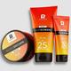 BYROKKO Shine Brown Tan & Protect Bundle 3in1 | Body Sunscreen SPF 25 (150 ml) + Face Sunscreen SPF 30 (50 ml) + Premium Tan-Boosting Cream (210 ml)